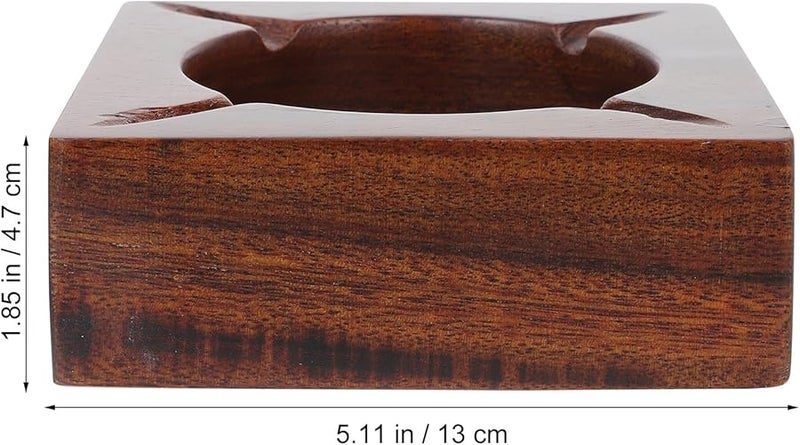 Walnut Wood Ashtray Desktop Ash Container Sturdy Cigarette Holder for Home Indoor Use - Image 2